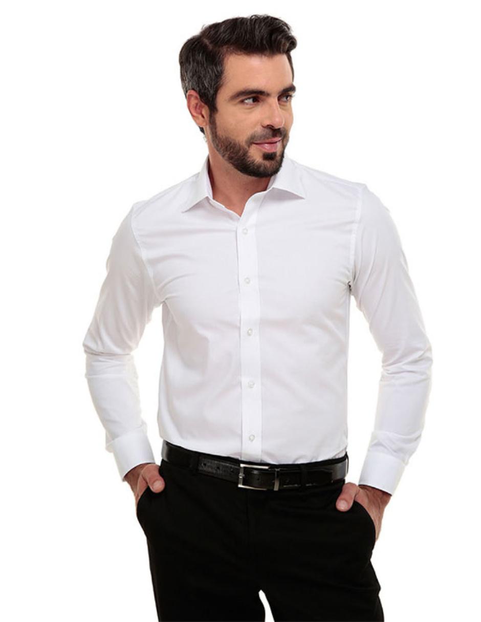 Camisa de vestir corte regular fit cuello italiano Camisa de vestir corte regular fit cuello italiano