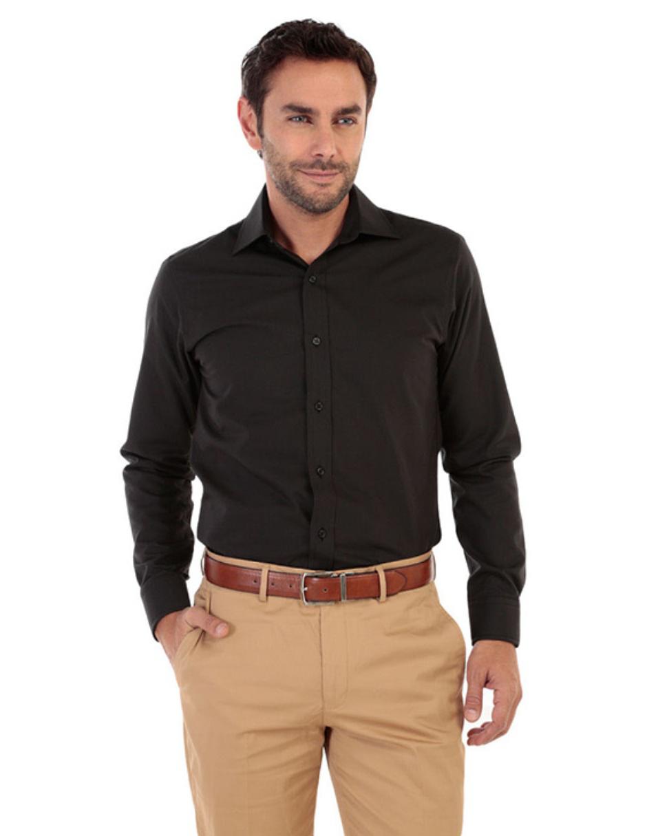Camisa de vestir corte regular fit cuello italiano Camisa de vestir corte regular fit cuello italiano