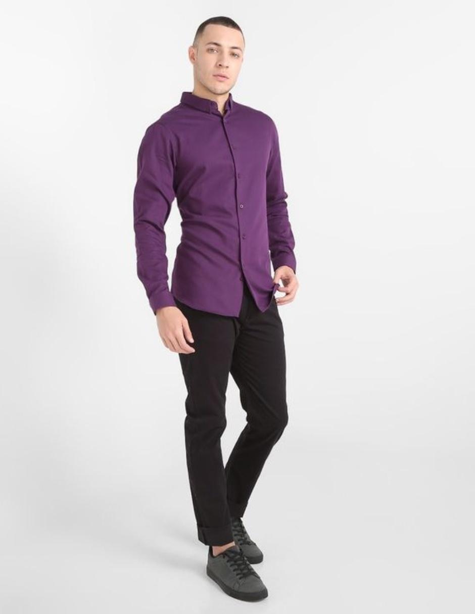 Pantalón slim de gabardina para hombre 3