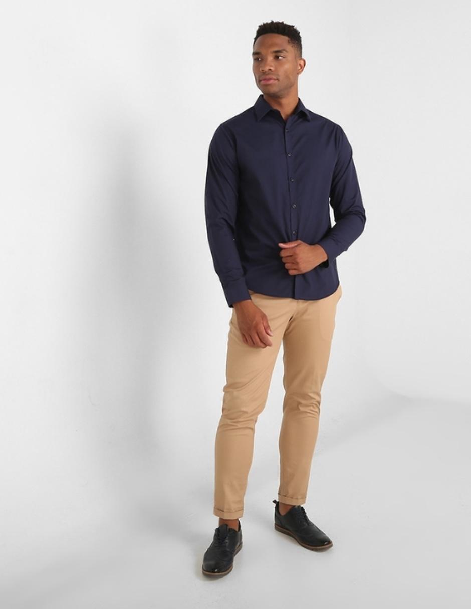 Camisa casual de algodón manga larga para hombre 4