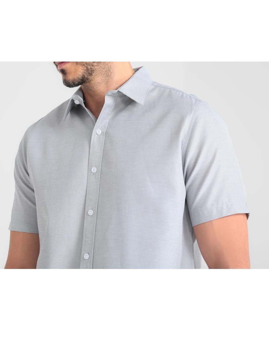 Camisa casual de algodón manga corta para hombre 4